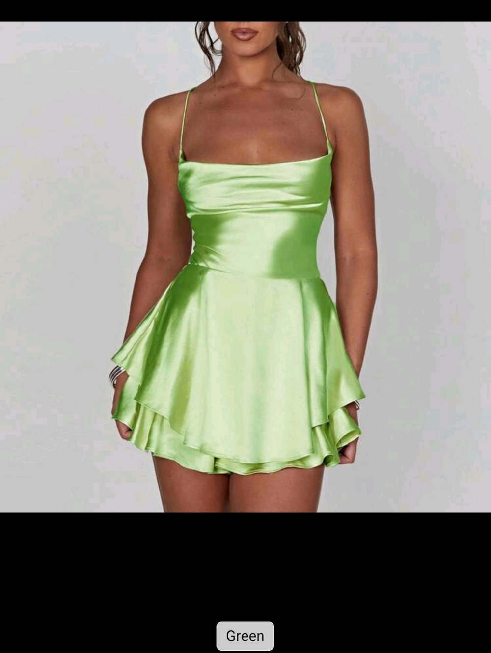 Shein Satin Green Romper - Picture 4 of 5